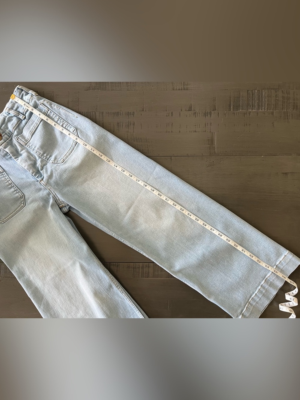 Anthropologie Maeve Colette High-Rise Wide-Leg Cropped Jeans SZ 27 Light Wash - Picture 8 of 13